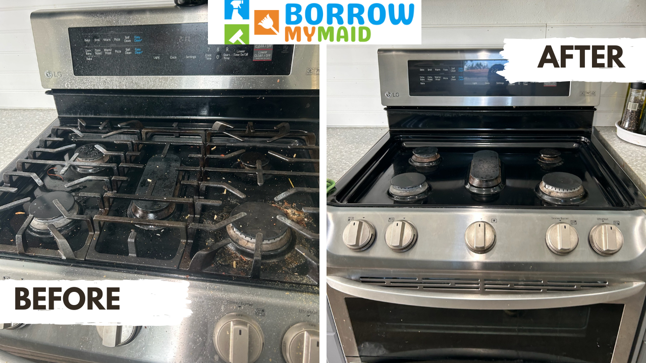 before and after of oven cleaning